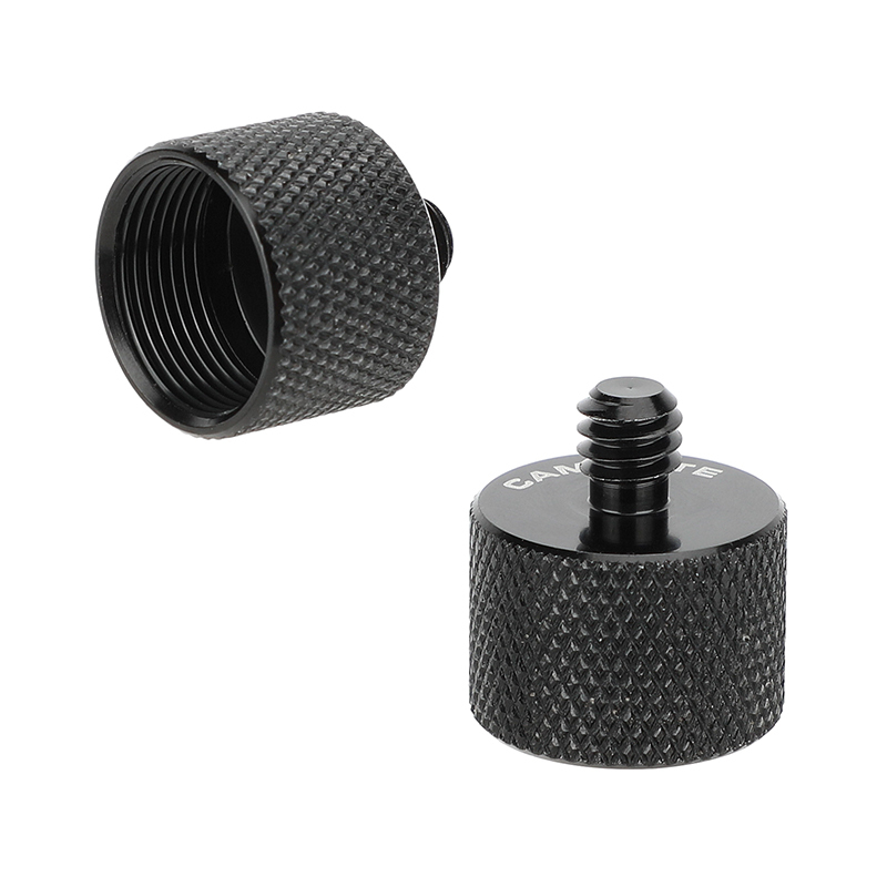 CAMVATE 5/8"-27 Female to 1/4"-20 Male Mic Stand Thread Adapter (2-Pack)