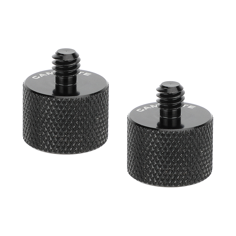 CAMVATE 5/8"-27 Female to 1/4"-20 Male Mic Stand Thread Adapter (2-Pack)