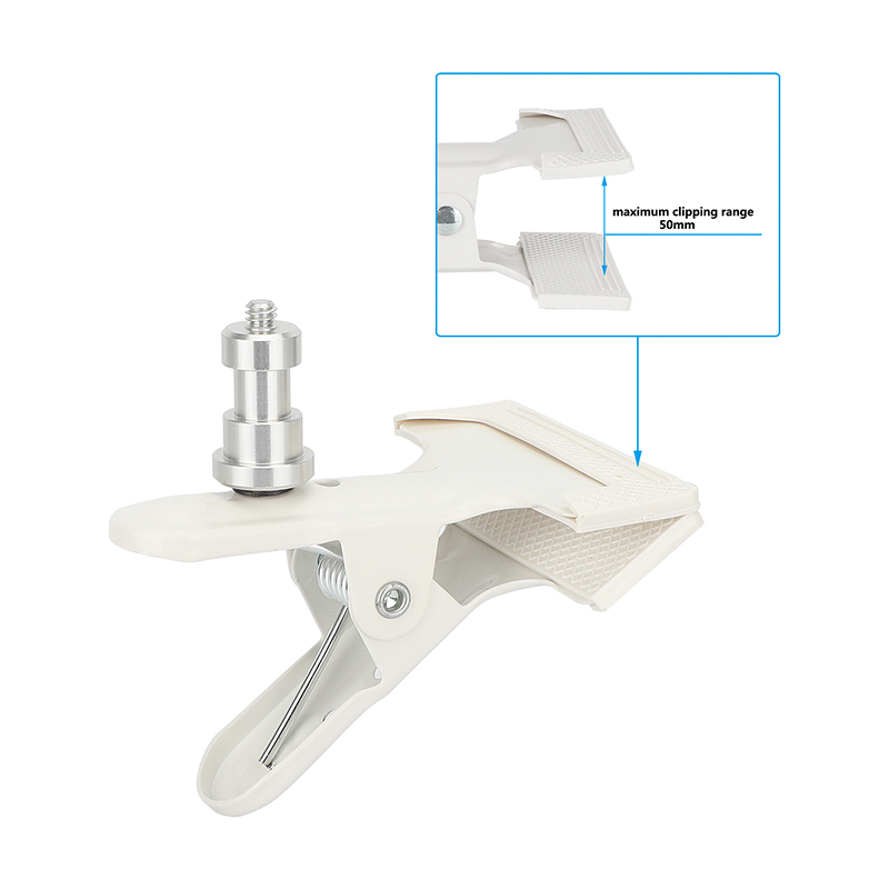 CAMVATE Spring Clip Clamp with 5/8" Pin and 1/4"-20 Screw (White)