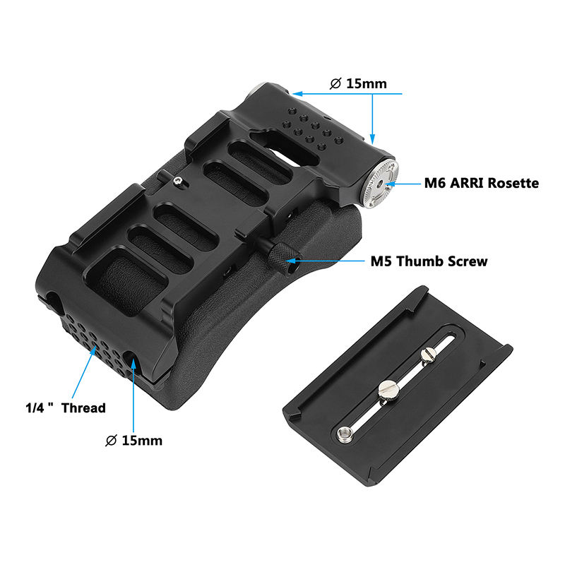 CAMVATE Shoulder Pad with 15mm Railblock, ARRI Camera Plate and