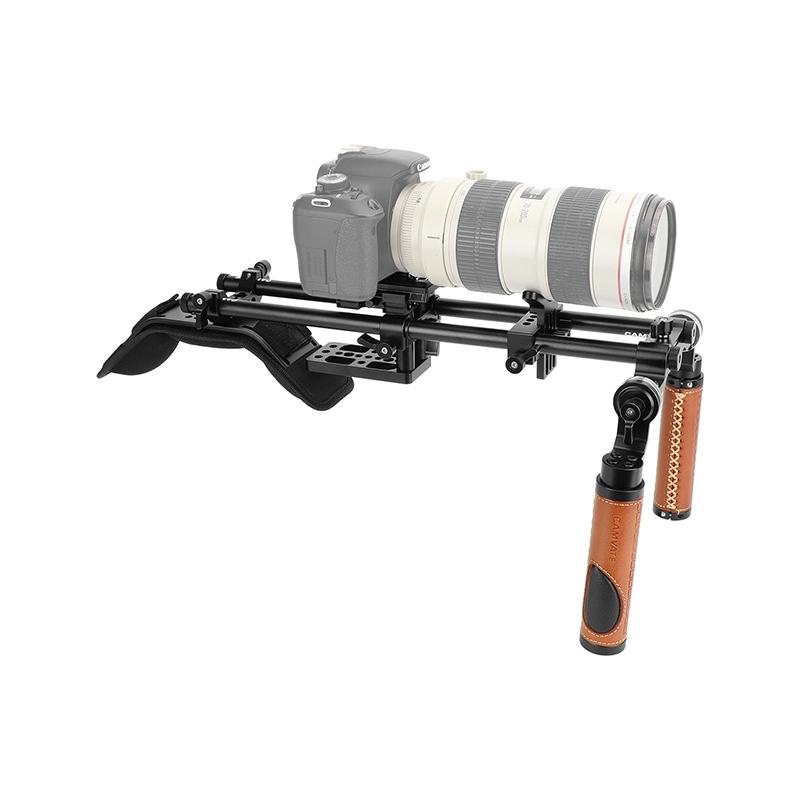 CAMVATE Shoulder Mount Handheld Rig With Manfrotto Quick Release Baseplate & Adjustable Arri Rosette Leather Handgrip