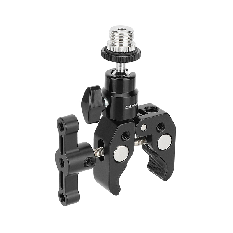 CAMVATE Super Clamp with 5/8"-27 Screw Ball Head Mount (Black T-handle)