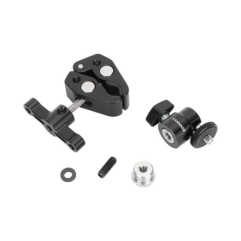 CAMVATE Super Clamp with 5/8"-27 Screw Ball Head Mount (Black T-handle)