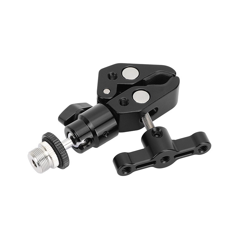 CAMVATE Super Clamp with 5/8"-27 Screw Ball Head Mount (Black T-handle)