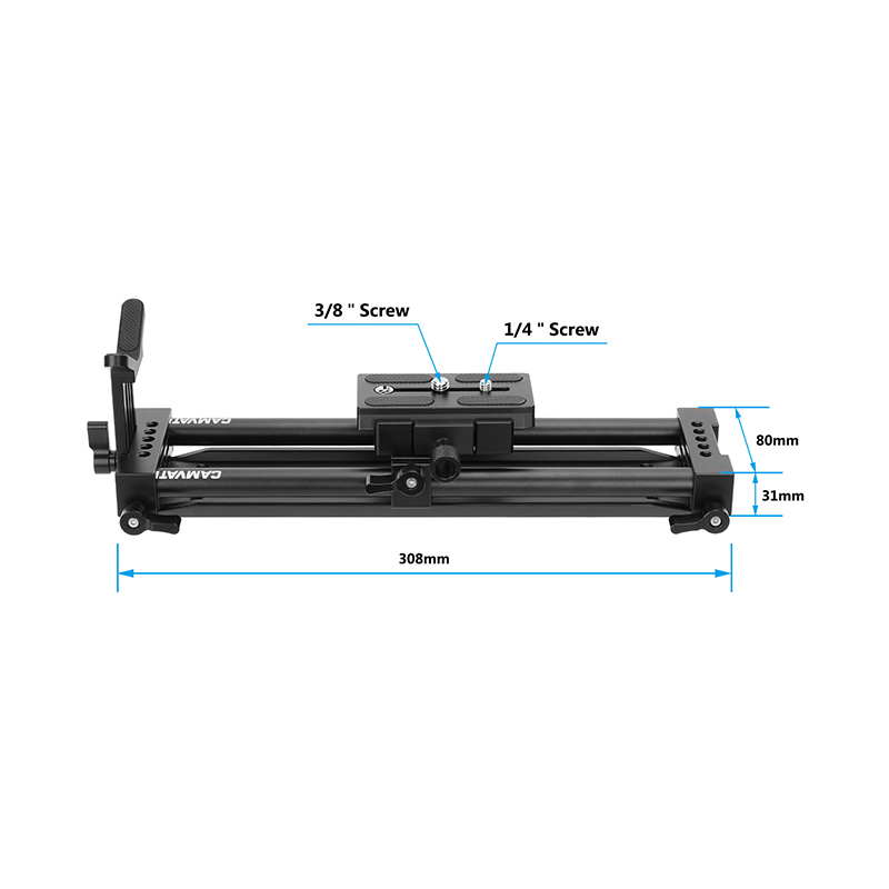 CAMVATE Manfrotto Quick Release Plate With 15mm Dual Rod Sliding Rail And Y Lens Support For Long-focus DSLR Camera