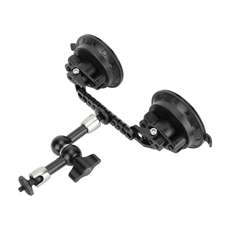 CAMVATE Dual Suction Cup Camera Mount with Articulating Arm