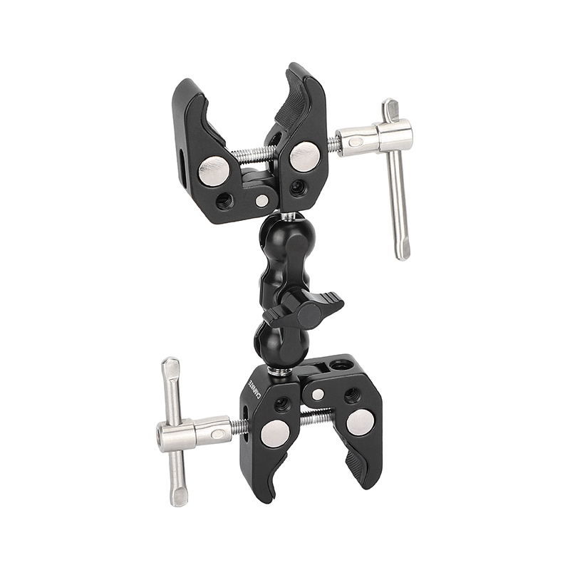 CAMVATE  Two Super Clamps with Double Ball Head Mount