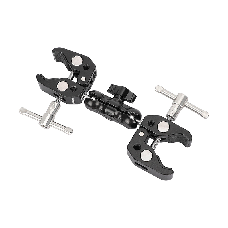 CAMVATE  Two Super Clamps with Double Ball Head Mount
