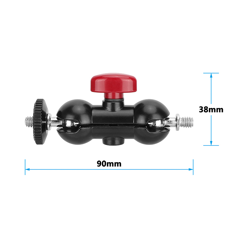 CAMVATE Mini Ball Head Extension Arm with 1/4"-20 Mounting Stud (Red Lever)
