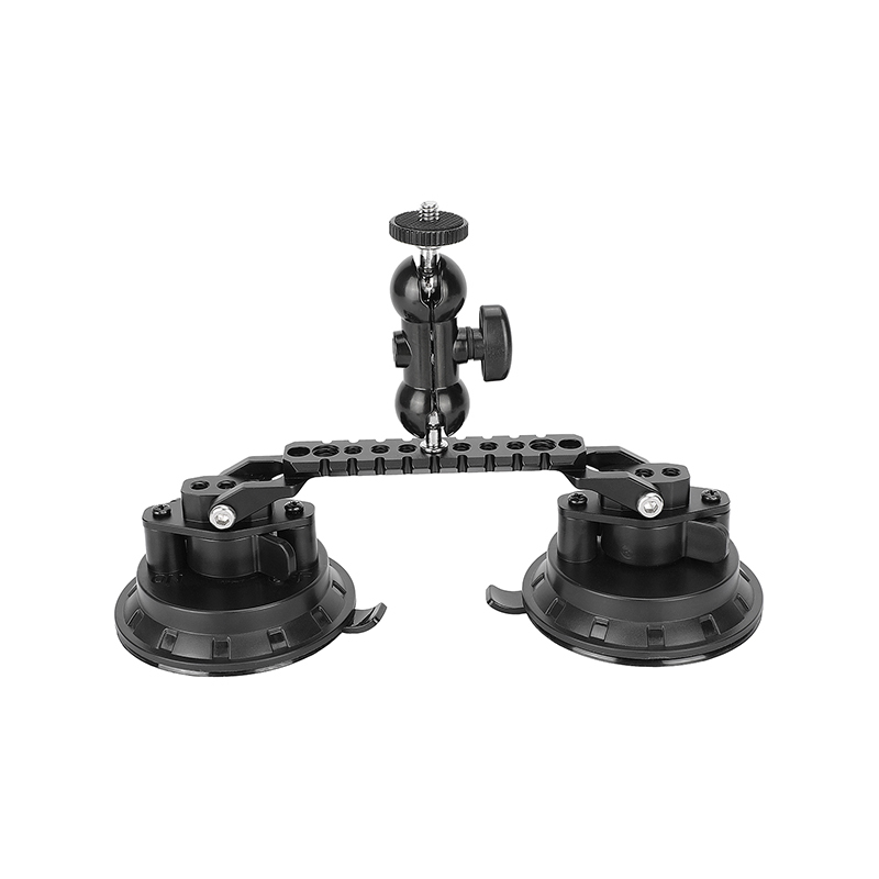 CAMVATE Dual Suction Cup Camera Mount with Swivel Ball Heads