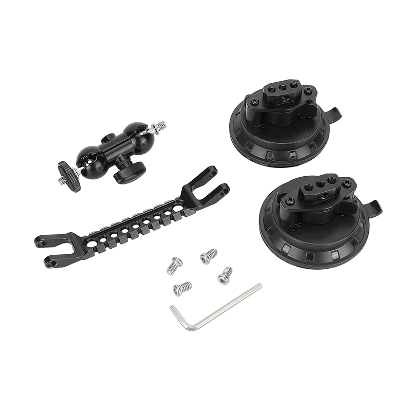 CAMVATE Dual Suction Cup Camera Mount with Swivel Ball Heads