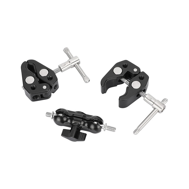 CAMVATE  Two Super Clamps with Double Ball Head Mount
