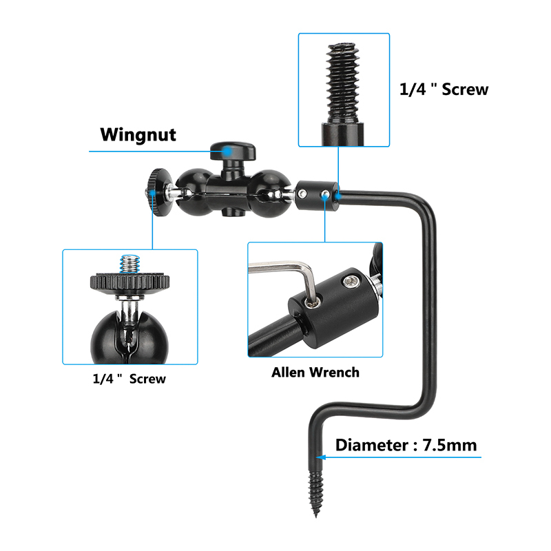 CAMVATE Trail Camera Tree Mount with Double Ball Head