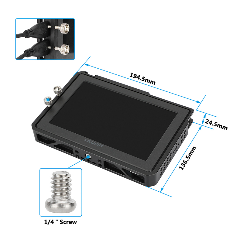 CAMVATE Full Monitor Cage for Lilliput A7S 7" 4K On-Camera Monitor