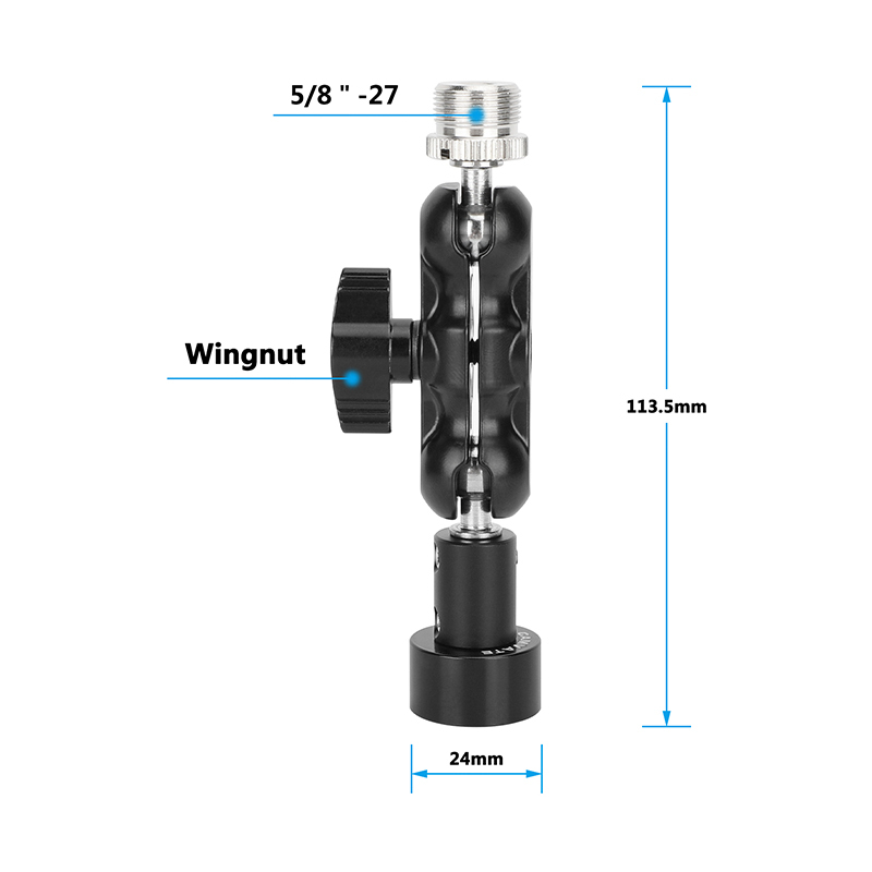 CAMVATE Mini Ball Head Mount Microphone Clamp Adapter