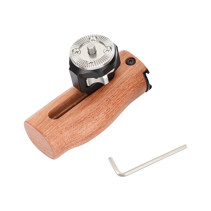 CAMVATE Wooden Handgrip with ARRI-Style Rosette M6 Male Mount