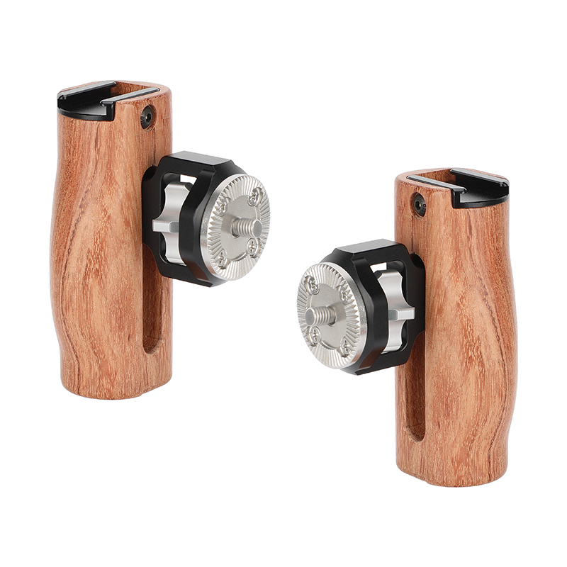 CAMVATE Wooden Handgrip with ARRI-Style Rosette M6 Male Mount (A Pair)