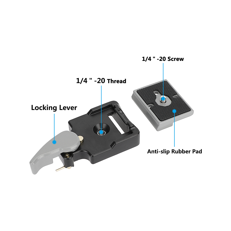 CAMVATE 200PL-14 RC2 Quick Release Plate with Clamp Base for Manfrotto 323