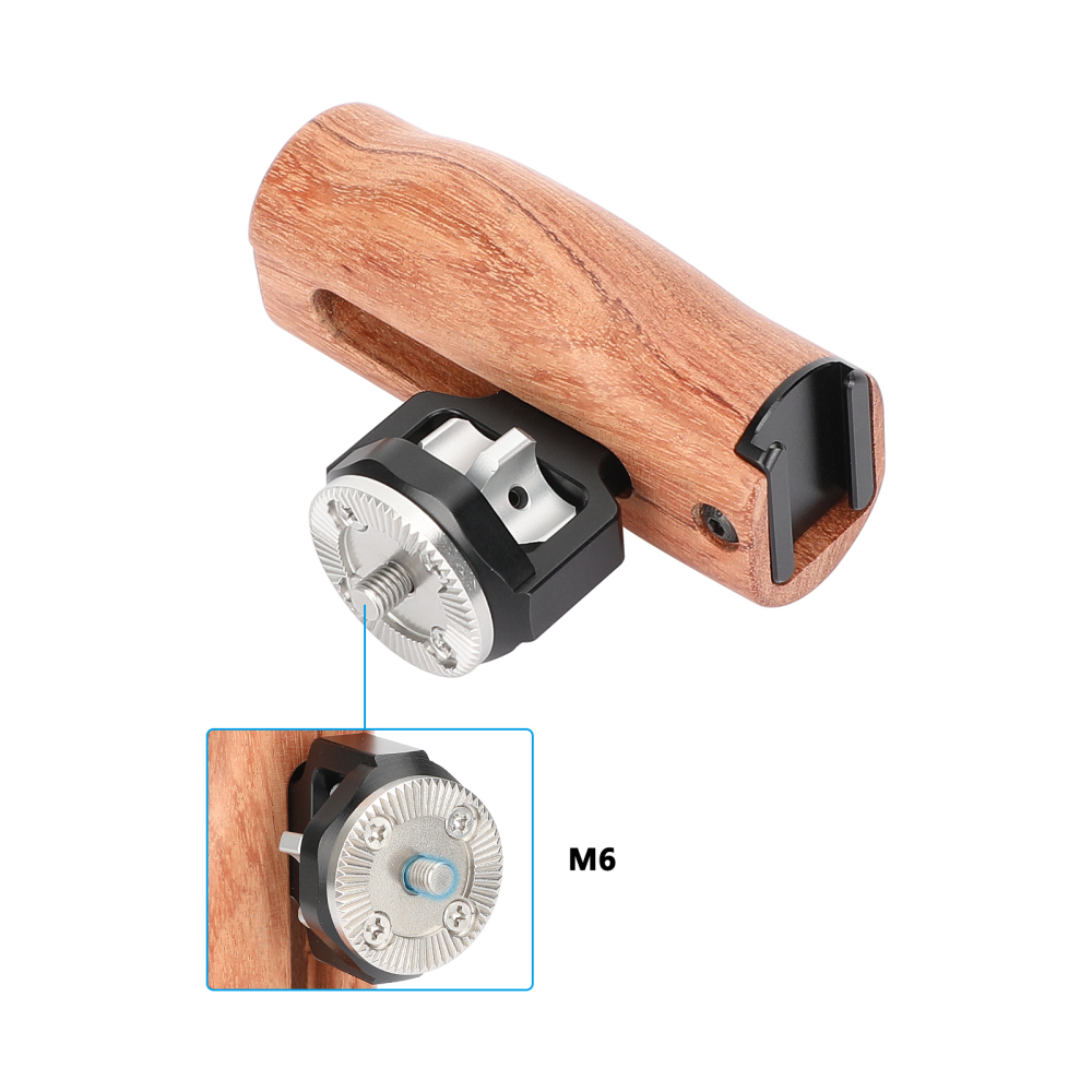 CAMVATE Wooden Handgrip with ARRI-Style Rosette M6 Male Mount (A Pair)
