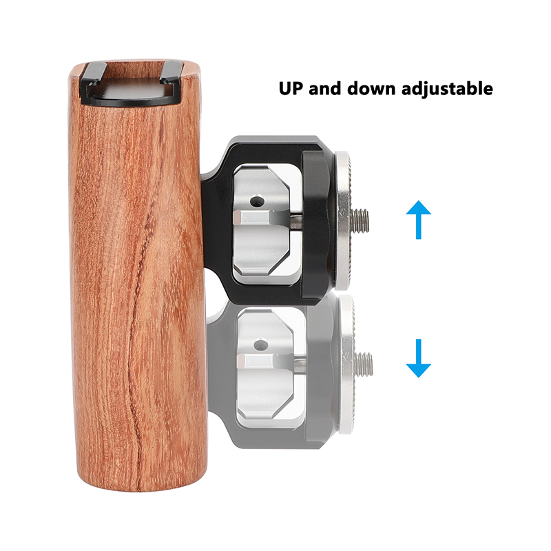 CAMVATE Wooden Handgrip with ARRI-Style Rosette M6 Male Mount (A Pair)