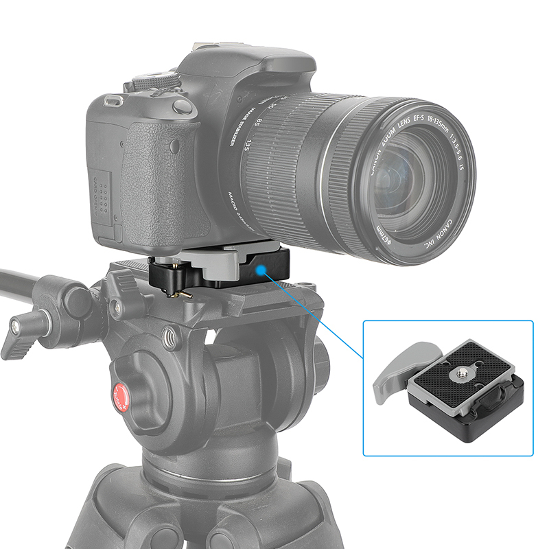 CAMVATE 200PL-14 RC2 Quick Release Plate with Clamp Base for Manfrotto 323