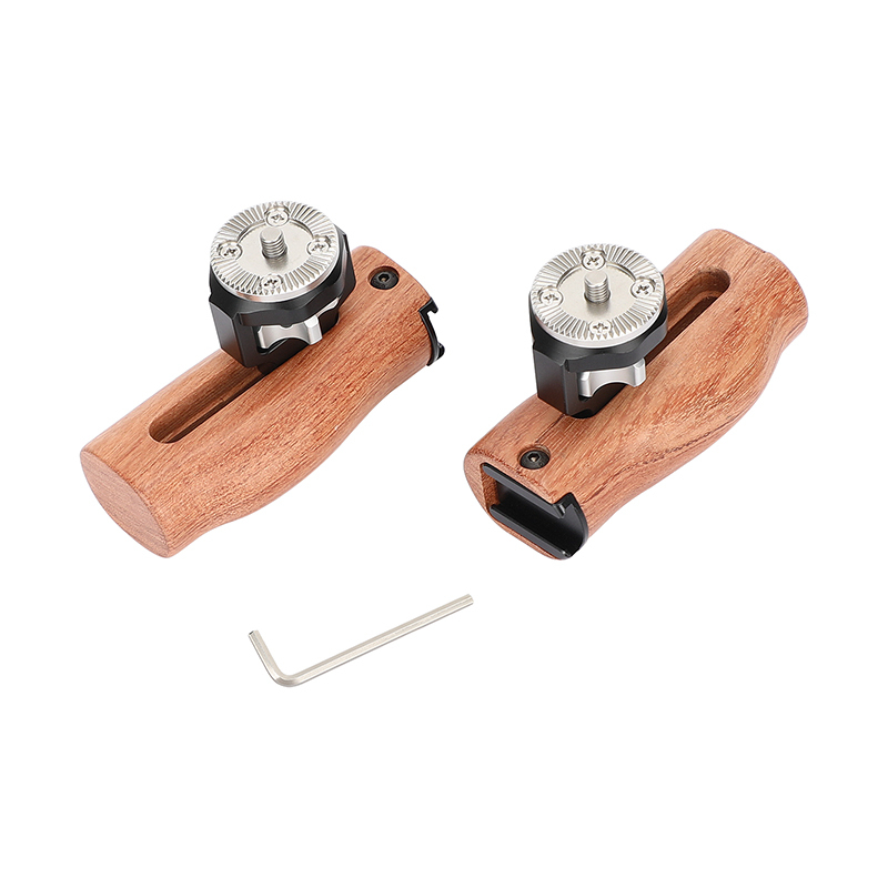 CAMVATE Wooden Handgrip with ARRI-Style Rosette M6 Male Mount (A Pair)