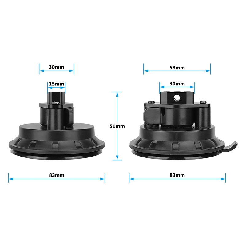 CAMVATE Suction Cup Mount with Mini Ball Head Extension Arm and Smartphone Clip