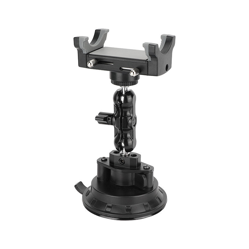 CAMVATE Suction Cup Mount with Mini Ball Head Extension Arm and Smartphone Clip