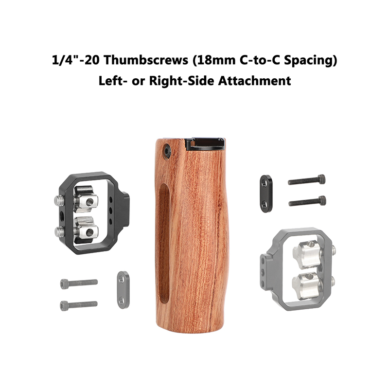 CAMVATE Wooden Handgrip with 1/4"-20 Thumbscrews