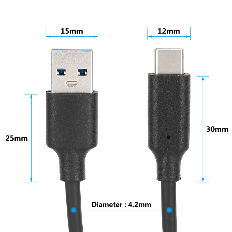 CAMVATE USB 3.1 Gen 2 Type-C to USB Type-A Charge & Sync Cable (3.3')