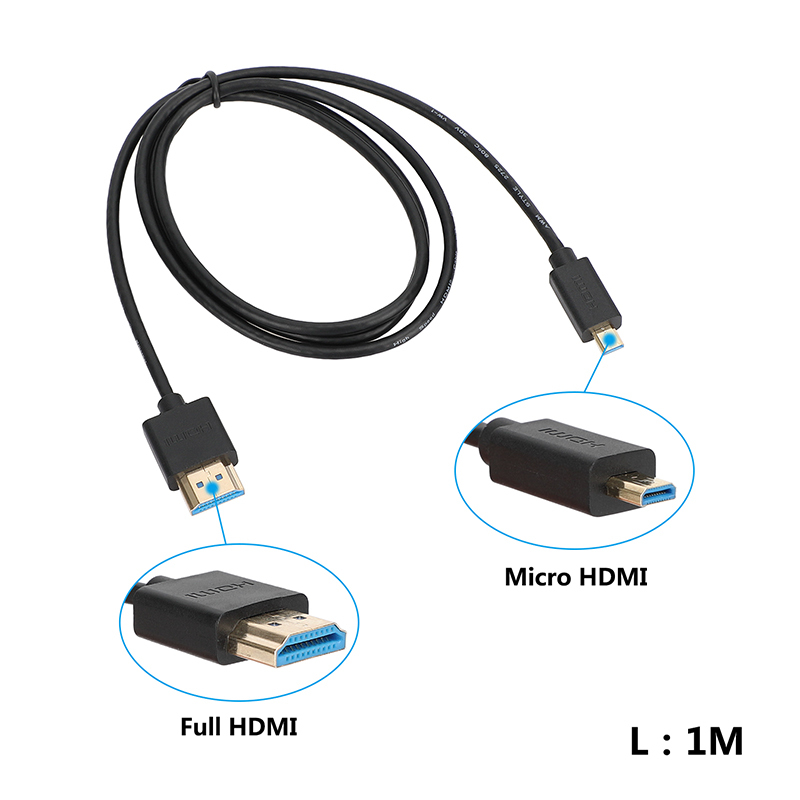 CAMVATE Ultra-Slim 4K High-Speed Micro-HDMI to HDMI Cable with Ethernet (3.3')