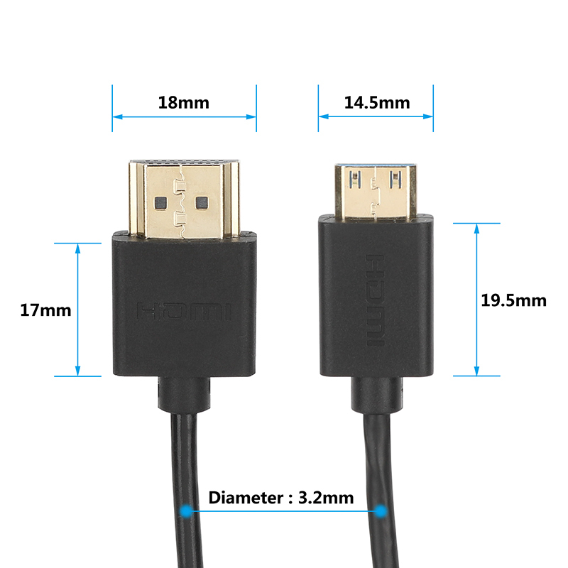 CAMVATE 4K High-Speed Mini-HDMI to HDMI Coiled Cable