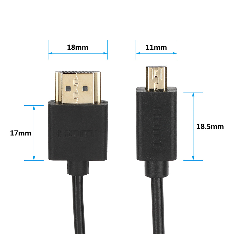 CAMVATE Ultra-Slim 4K High-Speed Micro-HDMI to HDMI Cable with Ethernet (3.3')
