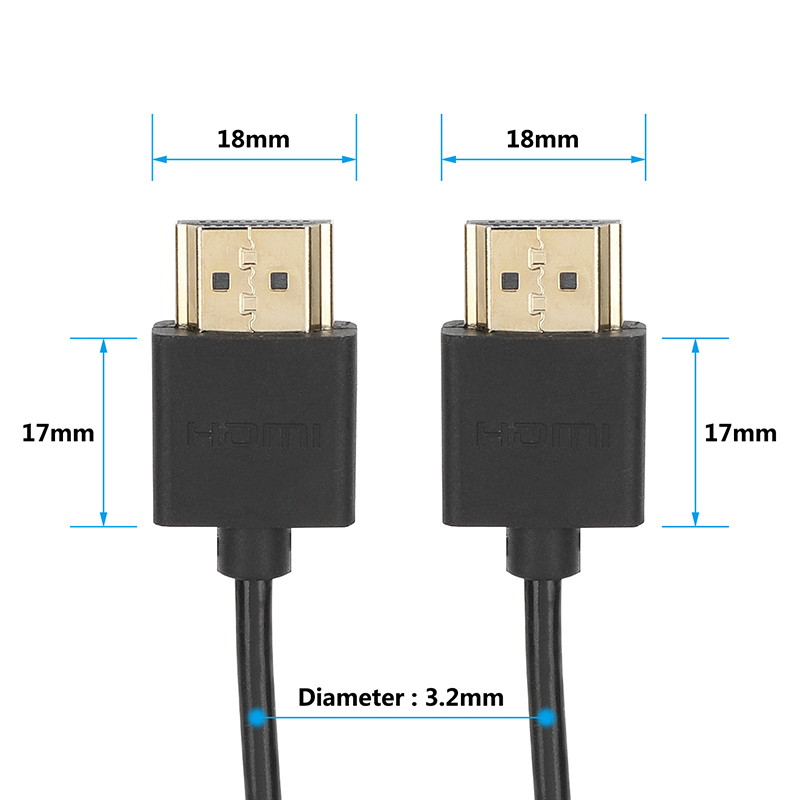 CAMVATE Ultra-Slim 4K High-Speed HDMI Cable with Ethernet (3.3')