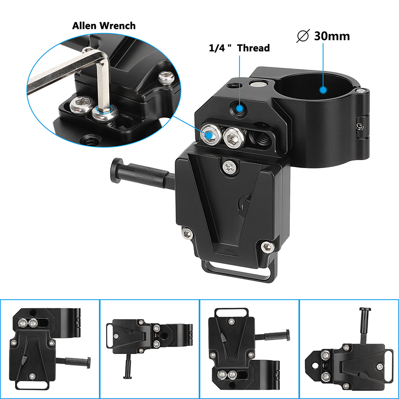 CAMVATE 30mm Rod Clamp with V-Mount Plate for DJI Ronin & Freely MōVI Pro