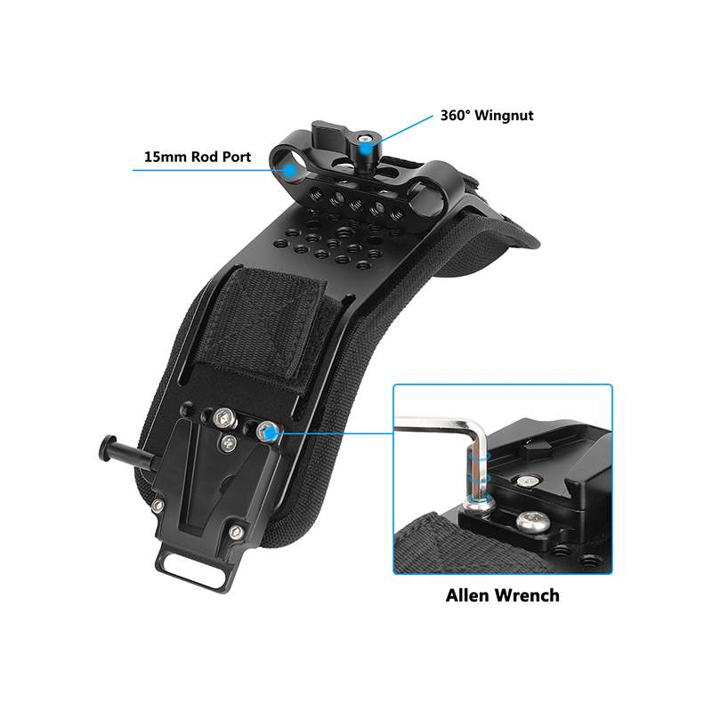 CAMVATE Shoulder Pad with V-Mount Adapter & 15mm LWS Rod Clamp