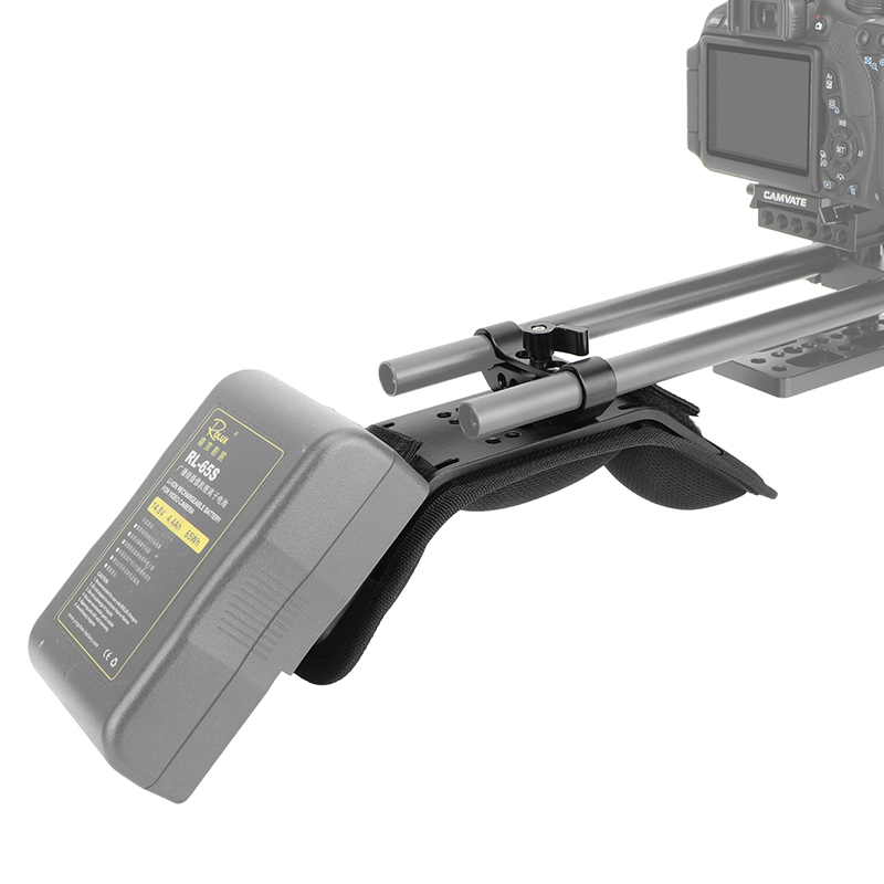 CAMVATE Shoulder Pad with V-Mount Adapter & 15mm LWS Rod Clamp