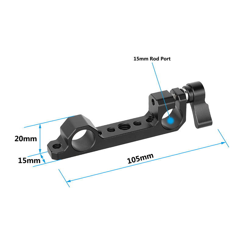 CAMVATE 15mm Dual-Rod Clamp with 1/4"-20 & 3/8"-16 Threads