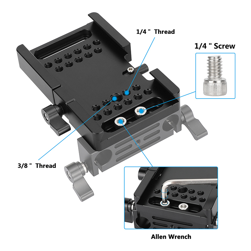 CAMVATE ARRI-Style Dovetail Camera Mount Plate with Clamp Base