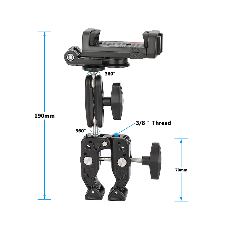 CAMVATE 360° Swivel Cell Phone Mount with Super Clamp