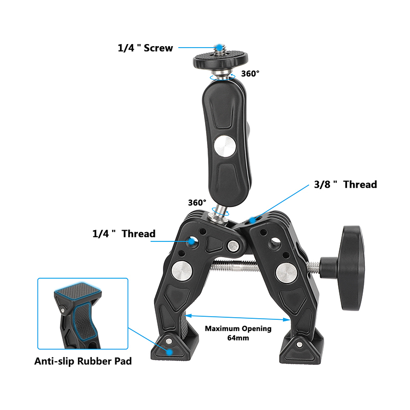CAMVATE Super Clamp with Ball Head Magic Arm