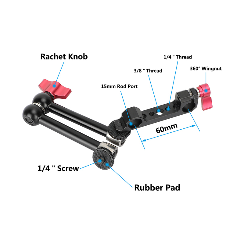 CAMVATE 15mm LWS Rod Clamp with 10" Articulating Magic Arm