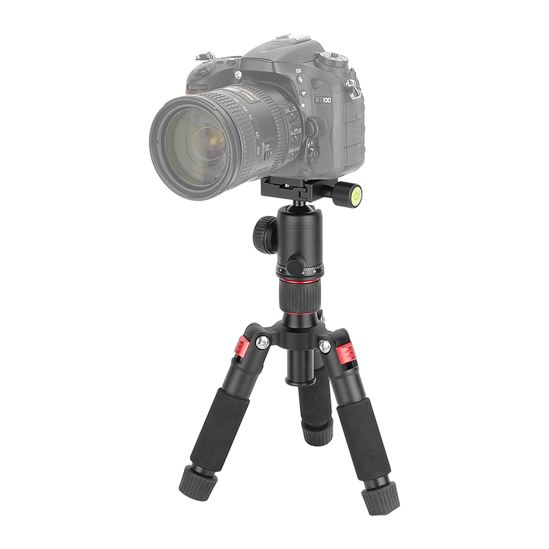 CAMVATE Mini Tabletop Tripod with Ball Head and ARCA-Type Quick Release (Red Leg Angle Lock)