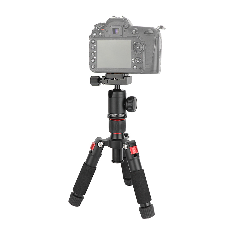 CAMVATE Mini Tabletop Tripod with Ball Head and ARCA-Type Quick Release (Red Leg Angle Lock)