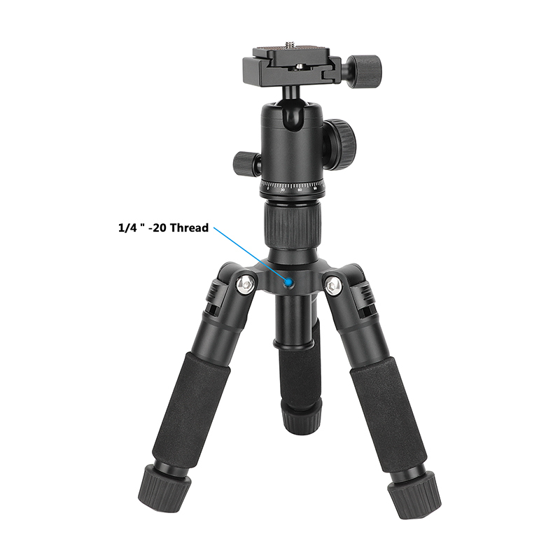 CAMVATE Mini Tabletop Tripod with Ball Head and ARCA-Type Quick Release (Black Leg Angle Lock)