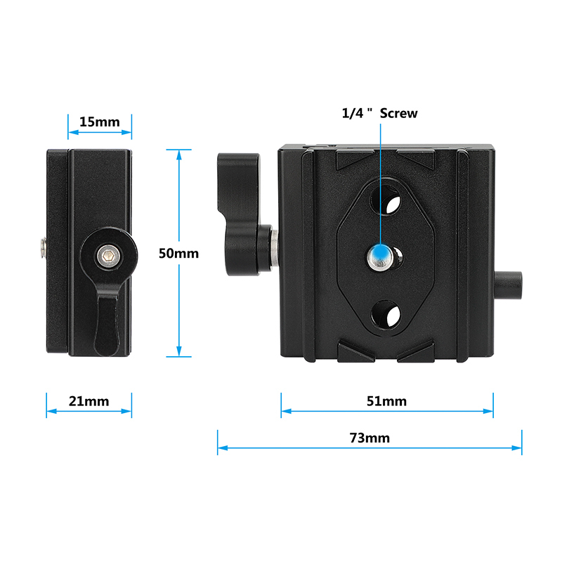 CAMVATE Arca-Type Quick Release Plate Clamp Kit with Tether Cable Clamp
