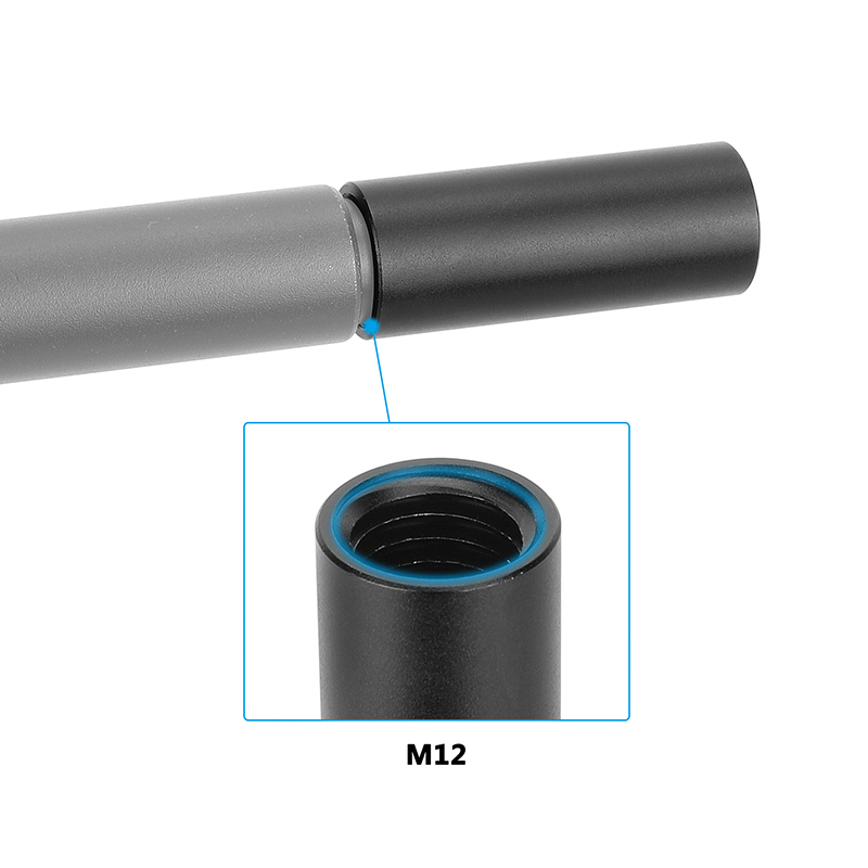 CAMVATE Short 15mm Rod with M12 Thread & 6.5mm Hole (1.5")