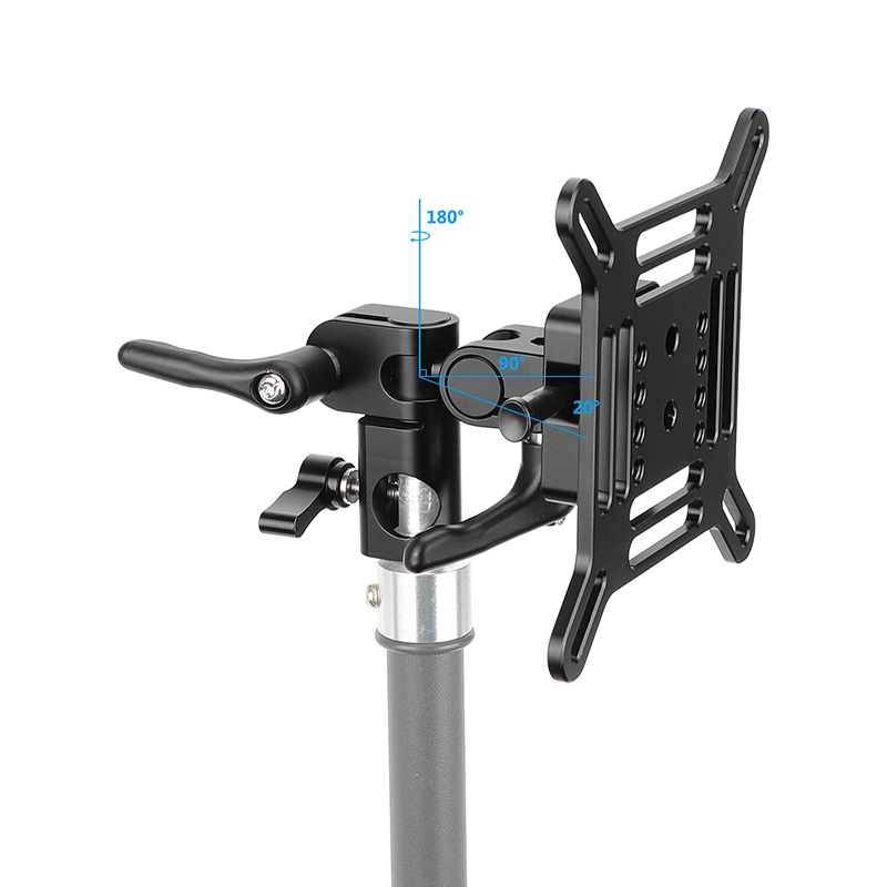 CAMVATE Adjustable VESA Monitor Mount with Quick Release V-Lock to C-Stand/Baby Pin Adapter