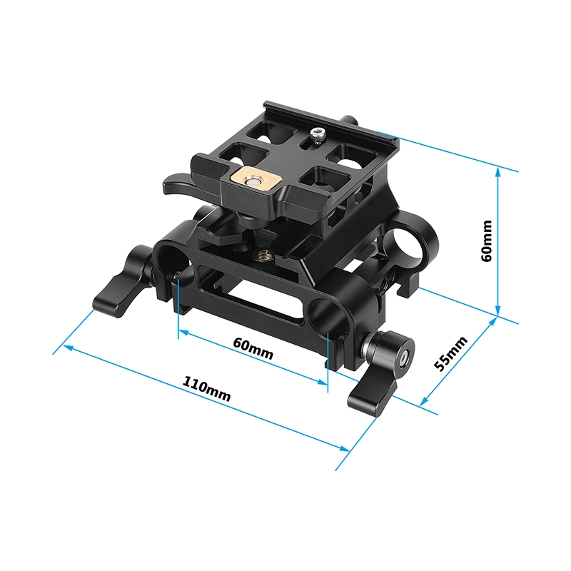 CAMVATE ARCA-Type Quick Release Clamp with Dovetail Plate & 15mm Rods