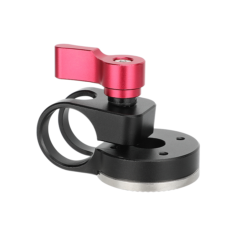 CAMVATE 19mm Rod Clamp with ARRI-Style Rosette (Red Locking Knob)